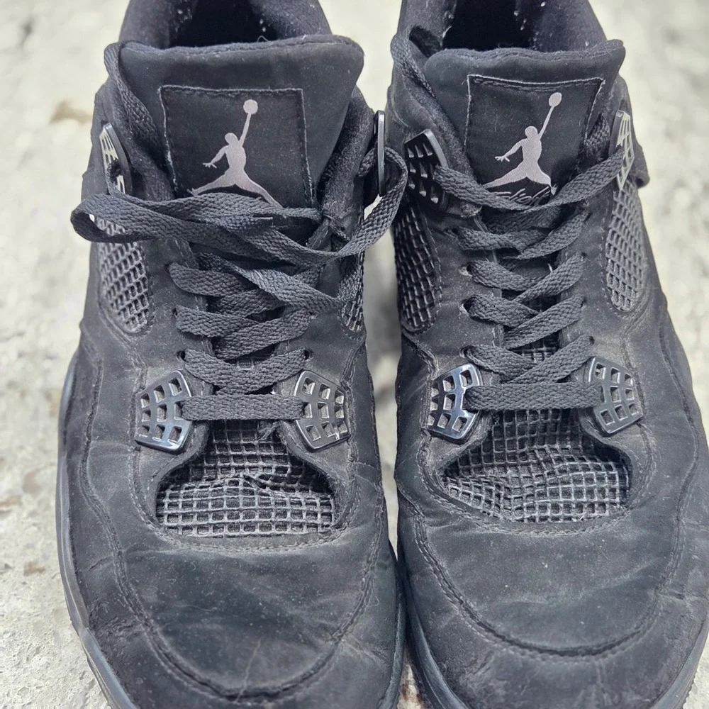 Air Jordan 4 Retro Black‎ Cat CU1110-010 Mens Sneakers Size 13 Shoes Authentic